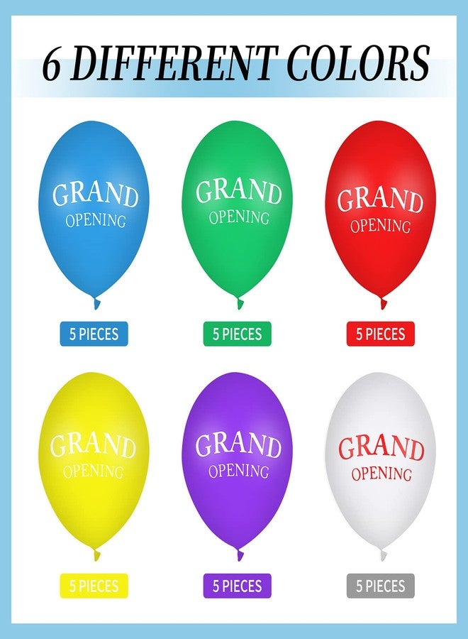 Lecpeting 30 Pcs Grand Opening Balloons Colorful Celebrate Business Balloons 12 Inches Latex Balloon for Opening Ceremony Decoration - Image 3