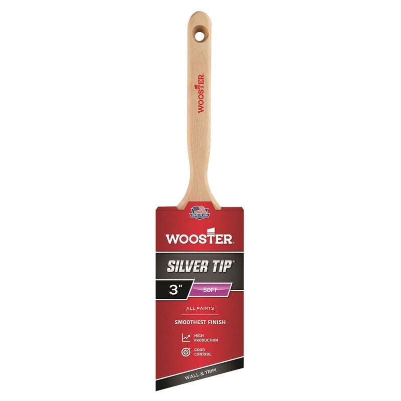Wooster Brush 52213 Tip Angle Sash Paintbrush 3Inch 3 Inch WhiteSilver