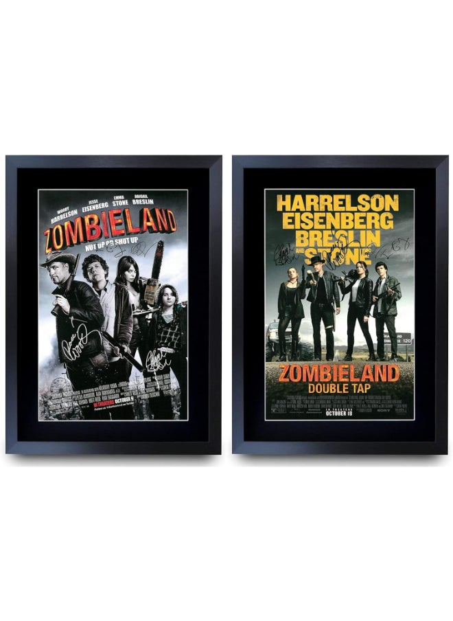 HWC Trading HWC Trading Zombieland Collection Woody Harrelson 16 x 12 inch Gifts Printed Poster Signed Autograph Picture for Movie Memorabilia Fans - 16" x 12" Framed  - Image 1