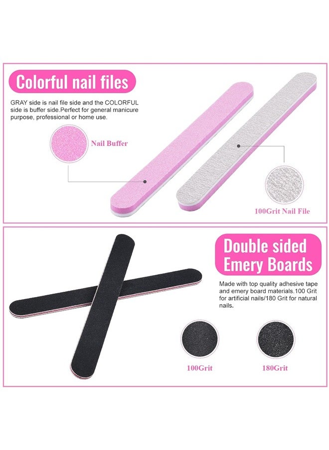 Fanski - Clear False Nail Tips, Full Cover Nail Tips Set with 500pcs Clear Press On Nails Fake Nail Tips with Nail Glue, Clipper, Files, Cuticle Pusher and Fork for Gel Nail Art DIY - Image 1