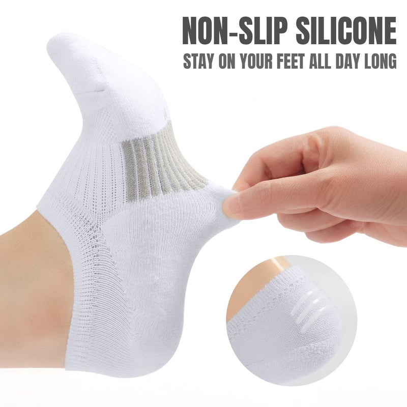FAYBOX No Show Socks Womens Cushioned Low Cut Invisible Footies for Running Athletic Gym Ankle Socks 6 Pairs - Image 3