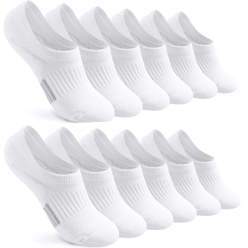 FAYBOX No Show Socks Womens Cushioned Low Cut Invisible Footies for Running Athletic Gym Ankle Socks 6 Pairs - Image 1