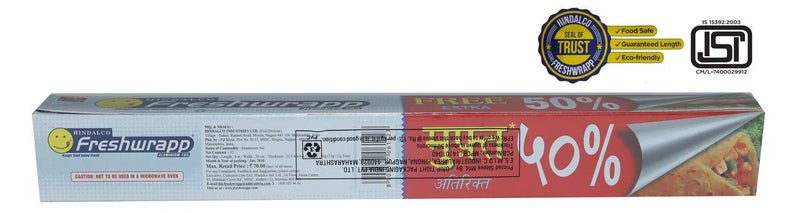Freshwrapp Hindalco Aluminium Foil 33 Grams + 17 Grams, 11microns (Pack of 2) | Food Packing , Wrapping, Storing and Serving - Image 2