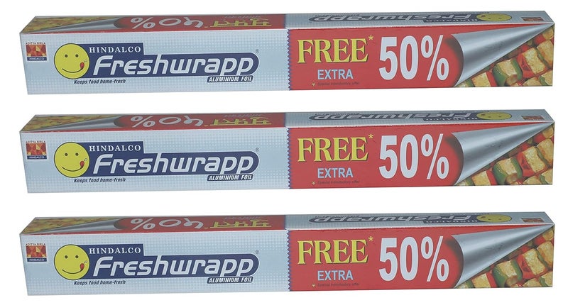 Freshwrapp Hindalco Aluminium Foil 33 Grams + 17 Grams, 11microns (Pack of 2) | Food Packing , Wrapping, Storing and Serving - Image 1