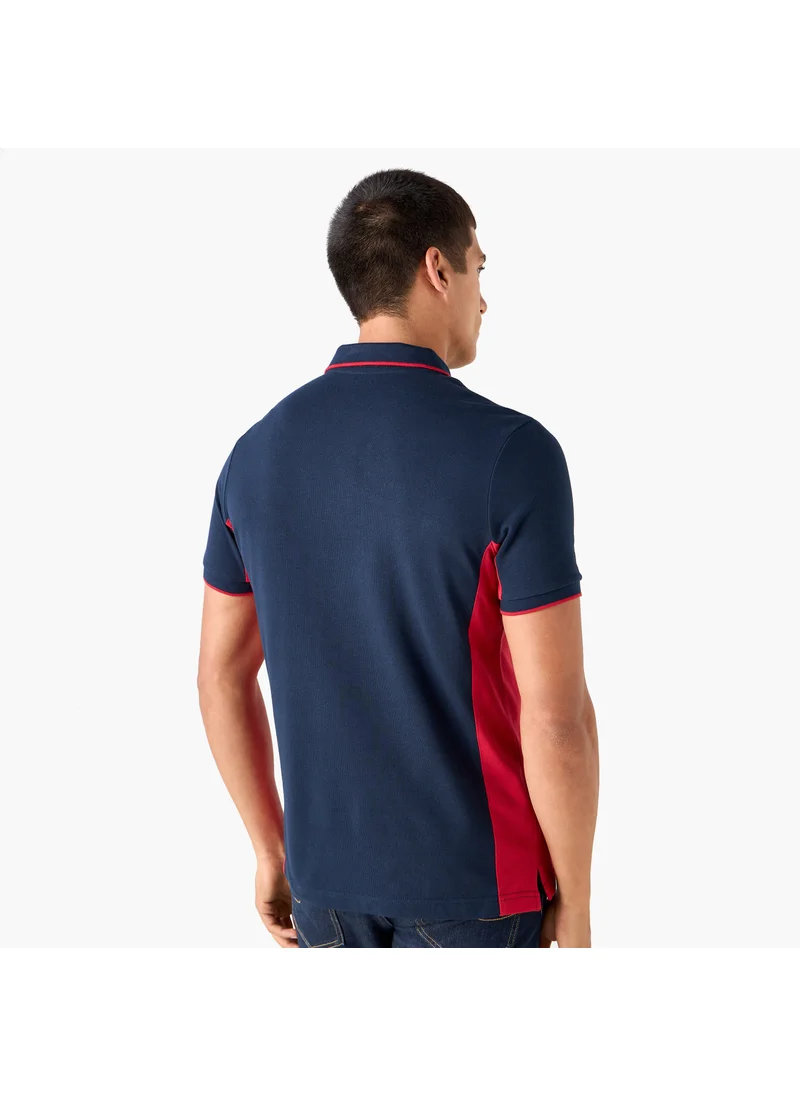 سبلاش فيڤ Colourblock Polo T-shirt with Embroidered Detail and Short Sleeves