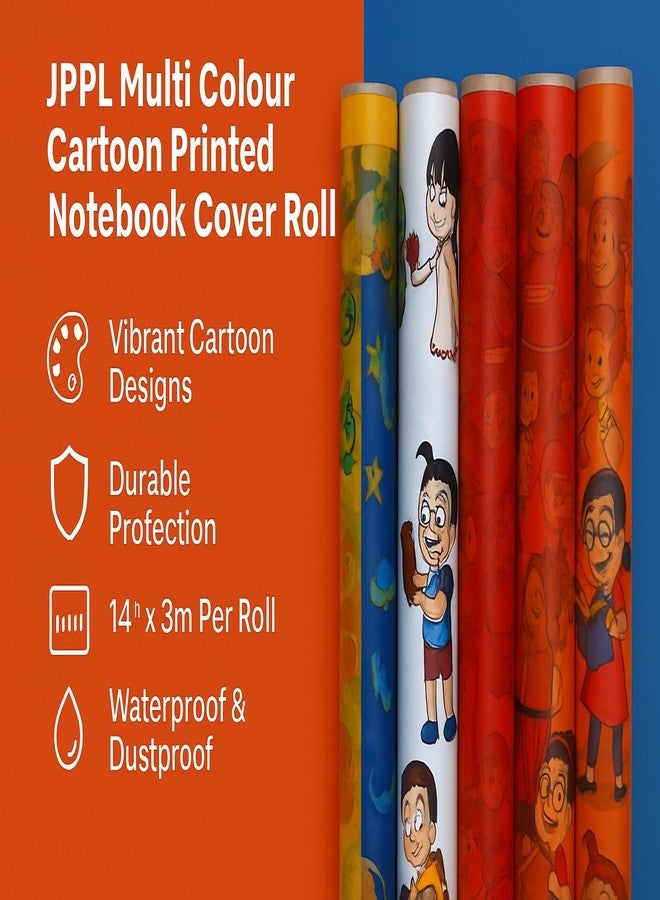 JPPL Multi Colour Cartoon Printed Notebook Cover Roll for School Notebook/Book | Protect Books from dust and Water | 14inch X 3meter | Notebook Cover Sheet (5 roll) - Image 5