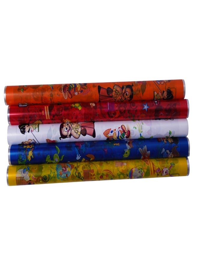 JPPL Multi Colour Cartoon Printed Notebook Cover Roll for School Notebook/Book | Protect Books from dust and Water | 14inch X 3meter | Notebook Cover Sheet (5 roll) - Image 1
