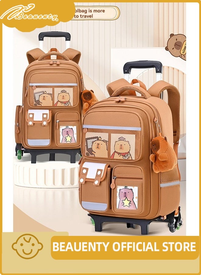 بيوينتي حقائب المدرسة للأطفال عربة, الأطفال المتداول حقيبة الظهر, حقيبة المدرسة عربة للأطفال, 2 في 1 حقائب الظهر متعددة الأغراض مع عجلات مقاومة للماء عجلات السفر ظهر حزمة, حمل على حقيبة الأمتعة - Image 1