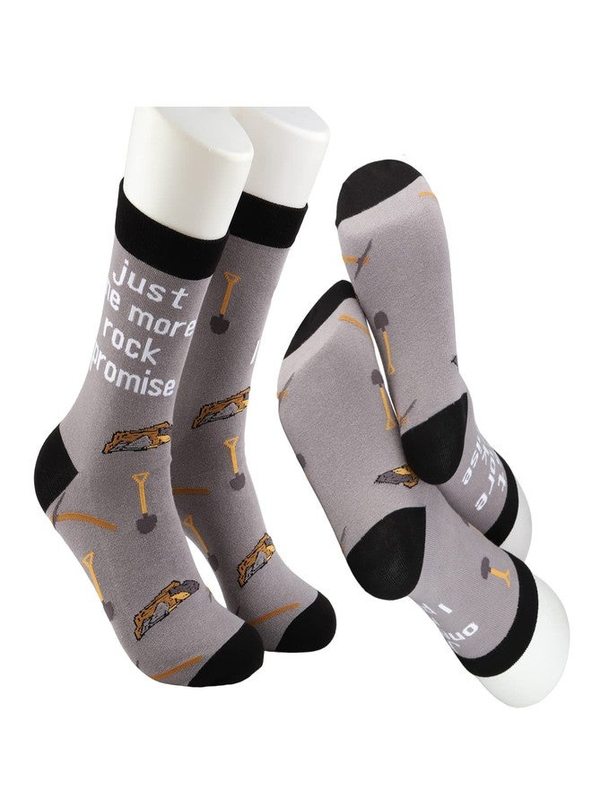 MBMSO Geology Gifts Socks 2 Pairs Just One More Rock I Promise Funny Geologist Socks Rock Collector Gifts Rock Hound Gifts (Geology Socks) - Image 1