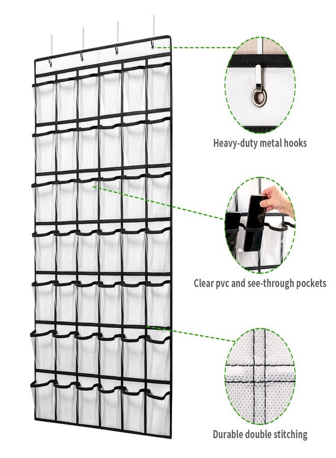 ANSTROUT 42 Clear Pockets Classroom Pocket Chart for Cell Phones and Calculator, Pocket Chart Organizer for Classroom Phone Storage Holder with 42 Number Sticker and Hooks (White) - Image 3