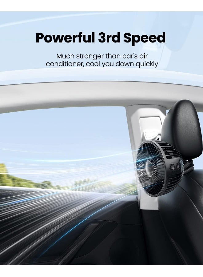 Gaiatop مروحة أطفال متأرجحة من جاياتوب، ضوء ليلي LED، 4 سرعات قابلة للشحن، تدور 360°، قابلة للتثبيت، مروحة صغيرة محمولة تعمل بالبطارية لمقاعد السيارات، أسرّة الأطفال، أجهزة المشي، والسفر. - Image 5