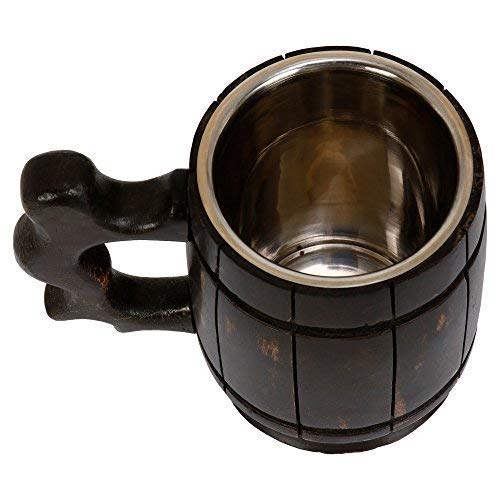 GoCraft Handmade Wooden Beer Mug with 18oz Stainless Steel Liner – Rustic Barrel Tankard for Men – Vintage Burnt Wood Beer Stein – Classic Pub Mug – Unique Beer Gift Idea – Barware Accessories - Image 5