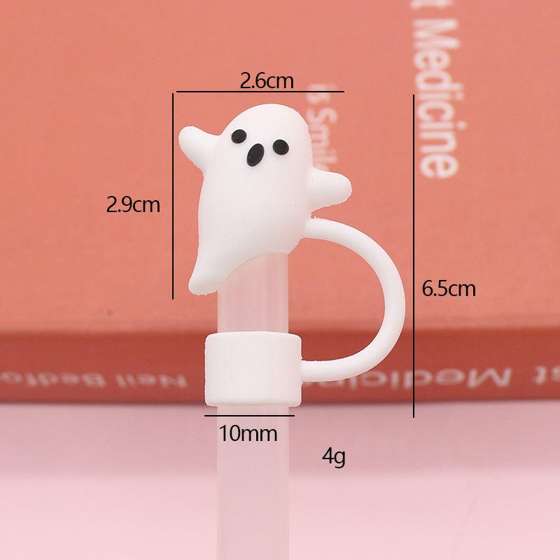 Soft Glue 7 8 10Mm Straw Cap Silicone Cute Cartoon Doll Straw Plug Pvc Stereo Dustproof Straw Cap - Image 1