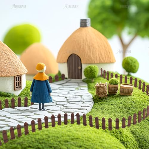 AUEAR, 2 Pack 35 Inch Long Mini Fairy Garden Fence Wood Ornament Wooden Decorative Picket for DIY Crafts Project (Brown, 2-Pack) - Image 3
