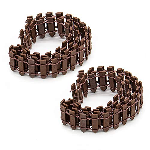 AUEAR, 2 Pack 35 Inch Long Mini Fairy Garden Fence Wood Ornament Wooden Decorative Picket for DIY Crafts Project (Brown, 2-Pack) - Image 1