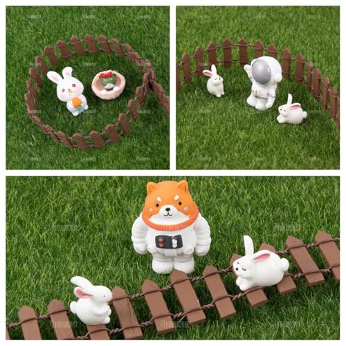 AUEAR, 2 Pack 35 Inch Long Mini Fairy Garden Fence Wood Ornament Wooden Decorative Picket for DIY Crafts Project (Brown, 2-Pack) - Image 5