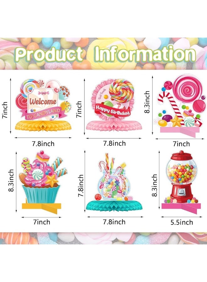 Marspark 10 Pieces Candyland Party Decorations Candyland Table Centerpieces Candyland Table Decorations Candyland Honeycomb Centerpieces Candyland Decorations for Birthday Baby Shower Sweet Shop Party Supplies - Image 1