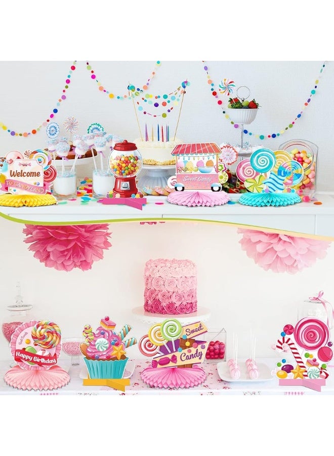 Marspark 10 Pieces Candyland Party Decorations Candyland Table Centerpieces Candyland Table Decorations Candyland Honeycomb Centerpieces Candyland Decorations for Birthday Baby Shower Sweet Shop Party Supplies - Image 2