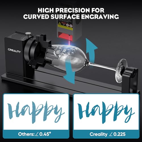 CREALITY FALCON Rotary Roller Pro, 4 in-1 Multi-Functional Laser Rotary Roller Y-axis Jaw Chuck Rotary for Engraving Cylindrical Objects, Tumblers, Wine Glass, Rings, Balls - Image 4