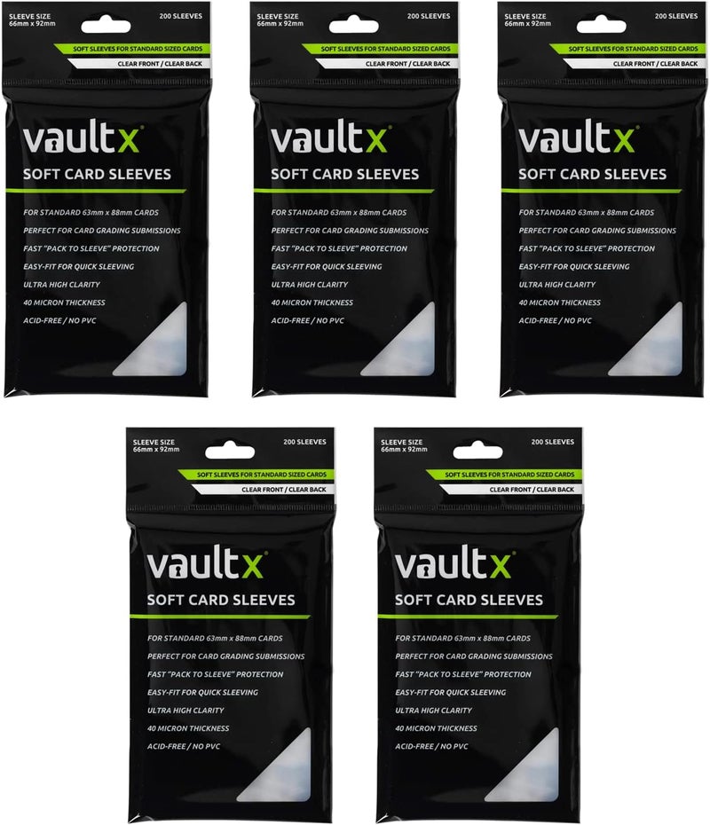Vault X Easy handling optimized design Trading Card Penny Sleeves, Soft, High Clarity, Inner Sleeves, Collectible Card Games, Sports, TCG (1000 Pack) Cost effective global grade quality - Image 1