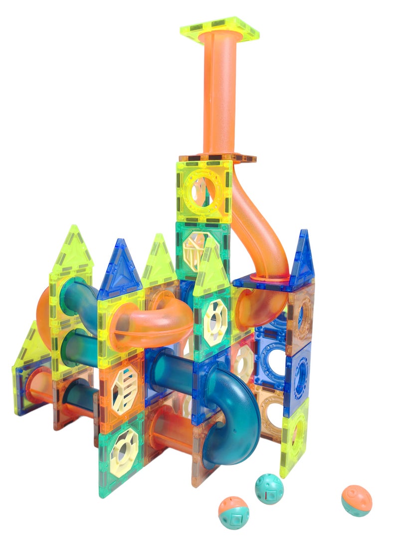 98PCS Magnetic Building Blocks Set for Kids – STEM Educational DIY Marble Run Track Toy with Tubes, Slides & Strong Magnets – Creative Puzzle Construction Gift for Ages 3+ 🧲