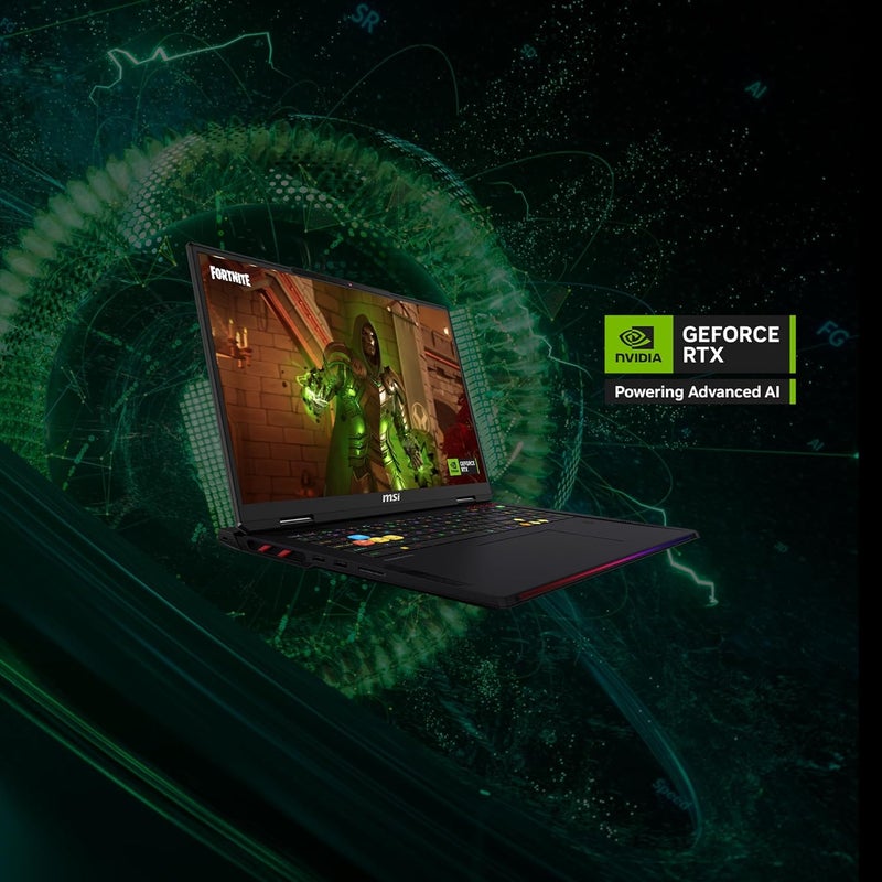 إم اس أي Raider 18 HX AI, Gaming Laptop, 18"UHD+ 120Hz, Intel Core Ultra 9 285HX, 64GB RAM, 4TB SSD, NVIDIA® GeForce RTX™ 5090 Laptop GPU, GDDR7 24GB, Windows 11 Pro, English/Arabic Black + Life Time Office 2024  - Image 4