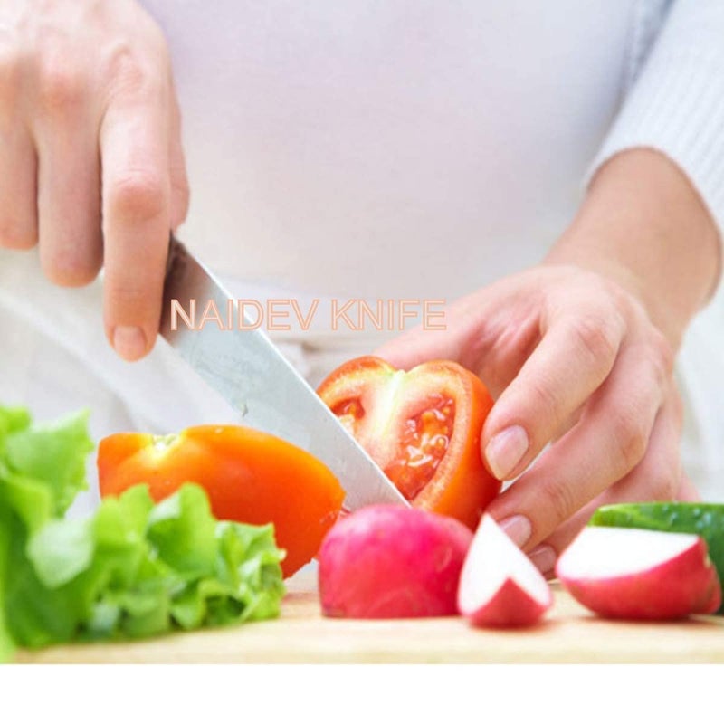 Eletree Stainless Steel Professional Paring Chefs and Meat Cleaver Knife Set Ultra Sharp Blade with Ergonomic NonSlip Handle 235 - Image 2