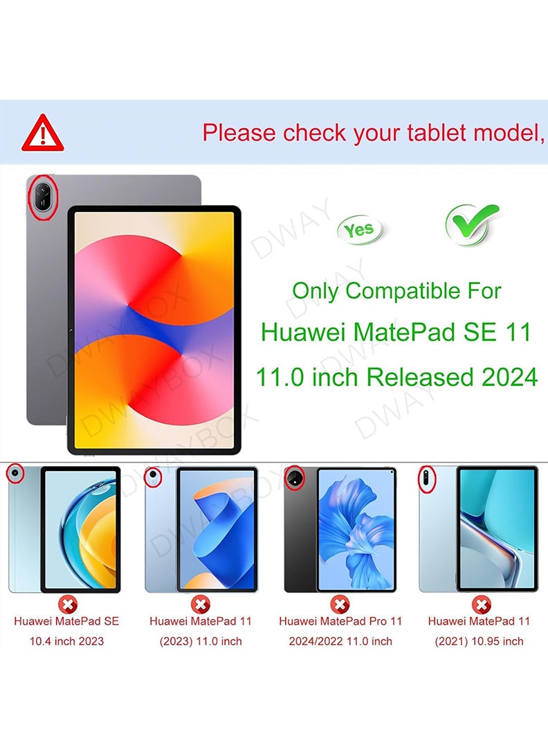 Theodor Protective Flip Case For Huawei MatePad SE 11 (2024) With Trifold Stand Auto Wake Sleep Shockproof Cover Buterfly - Image 2