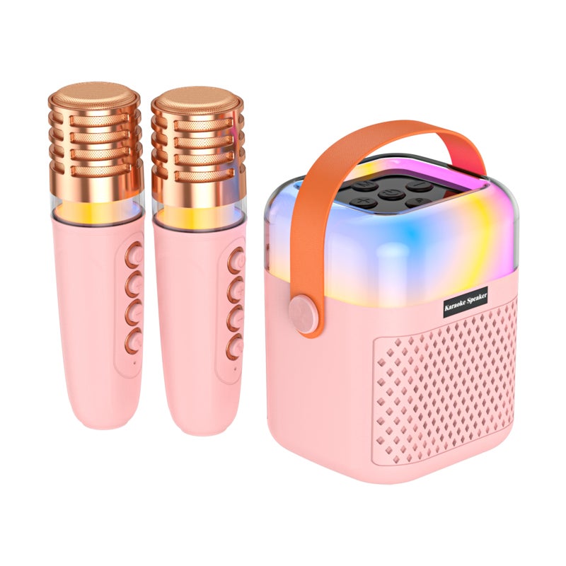 Mini Karaoke Machine: Pink Portable Design With Long Battery Life - High-Quality 3D Surround Sound Wireless Speaker With Microphone For Home Parties And Singing Enthusiasts - Image 1