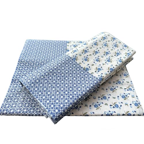 Homescape 100% Cotton Summer Topsheet/Odhne wali Chaddar Single Bed 300 TC (Blue Print_Pack of 2) - Image 3