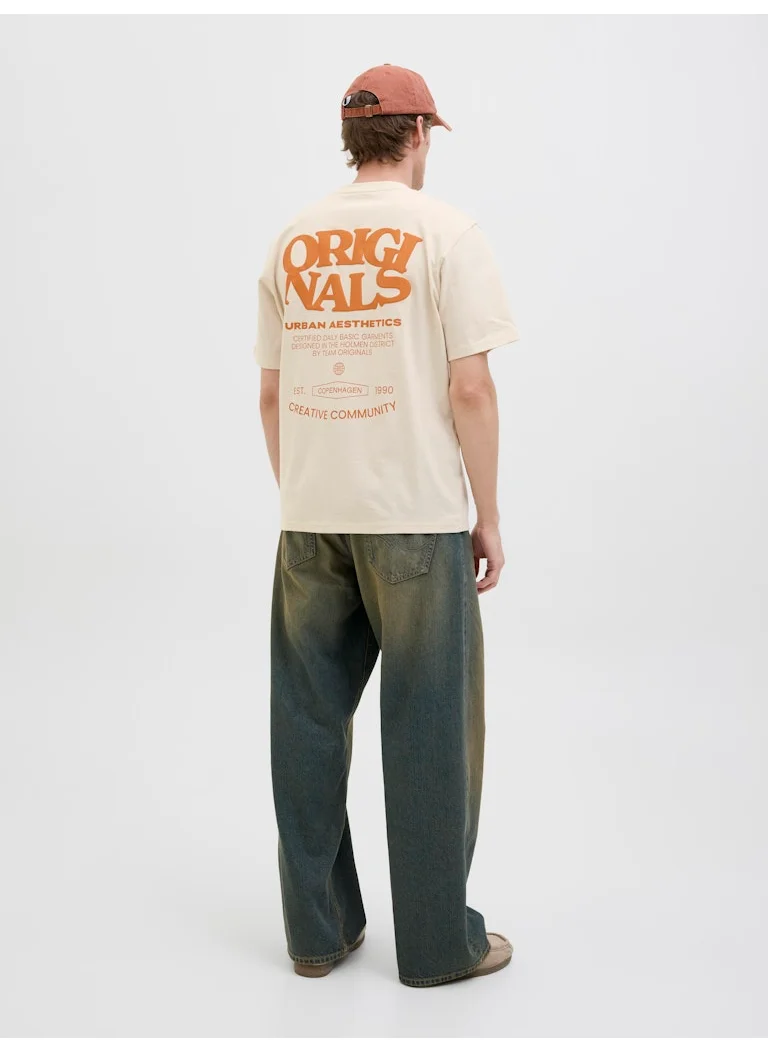 جاك اند جونز Jortavira Type Back Crew Neck T-Shirt