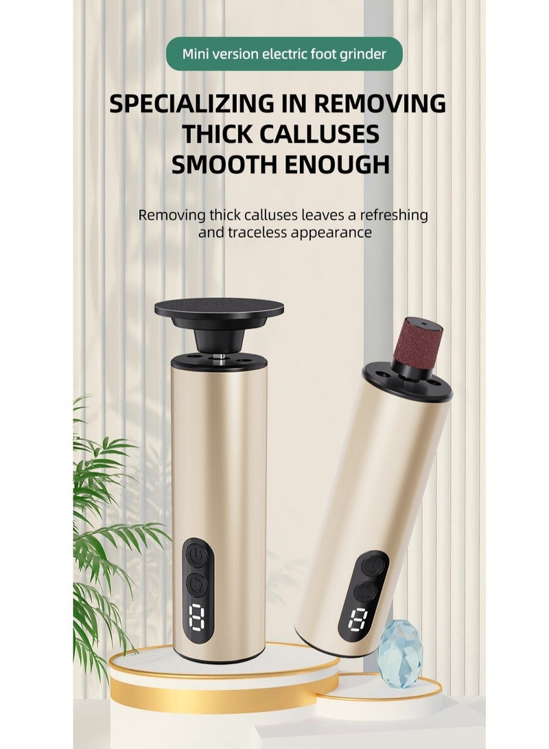 Mini Electric Foot Grinder, Portable Foot Callus Remover (9 Adjustable Speed ), For Men and Women’s Hand and Foot Health Care and Callus Grinding (Gold Color) - Image 1