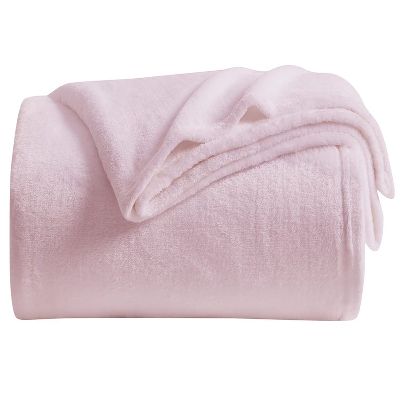KMUSET Fleece Blanket Throw Size Pink Lightweight Super Soft Cozy Luxury Bed Blanket Microfiber