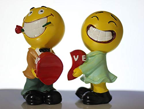 Lilone Smiley Faces Couple Showpiece for Home Décor (5x3 Inch, Multicolor) - Image 4