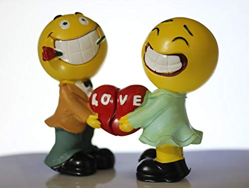 Lilone Smiley Faces Couple Showpiece for Home Décor (5x3 Inch, Multicolor) - Image 2