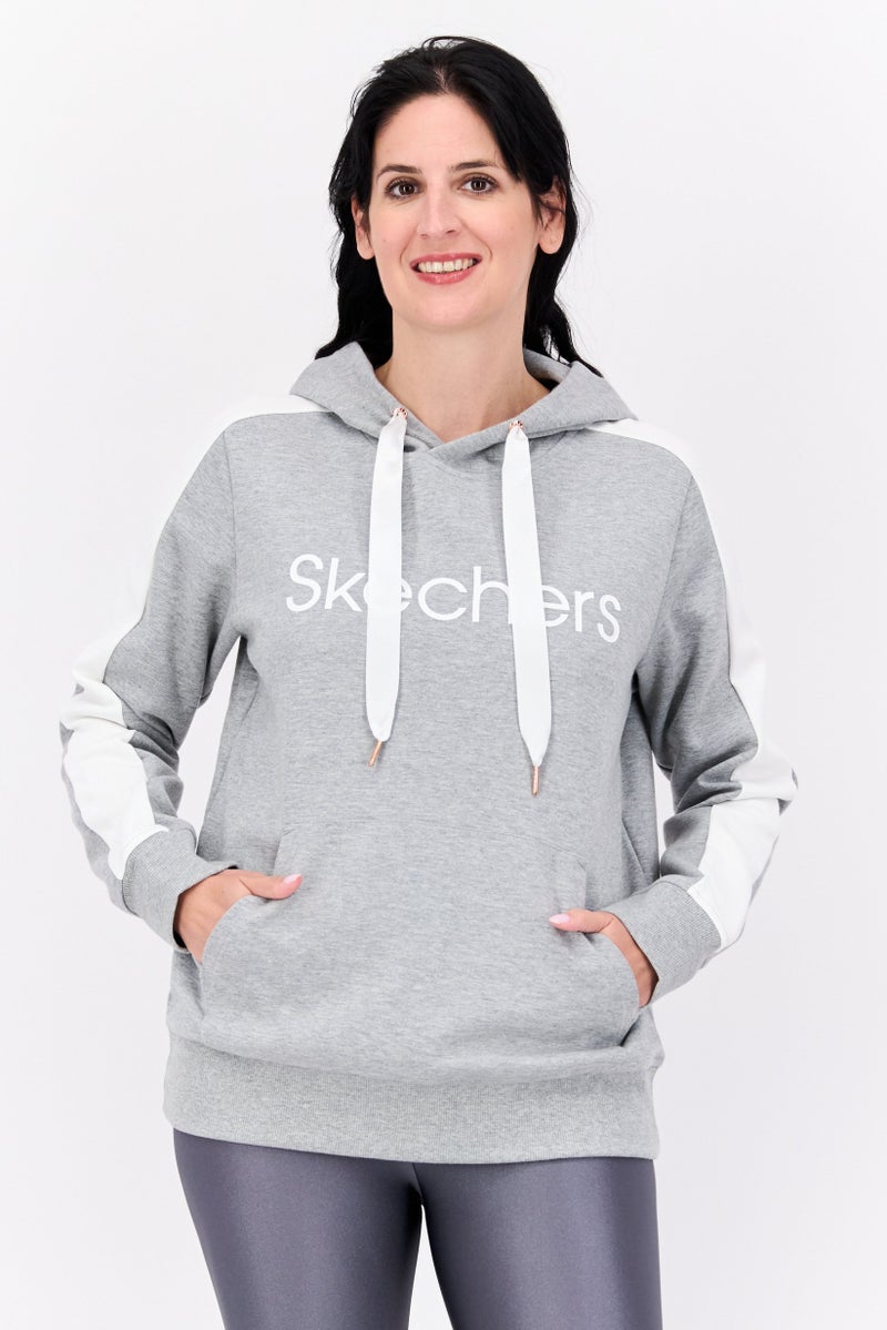 SKECHERS Women Sportswear Fit Long Sleeves Outdoor Sweatshirt, Grey - Image 1