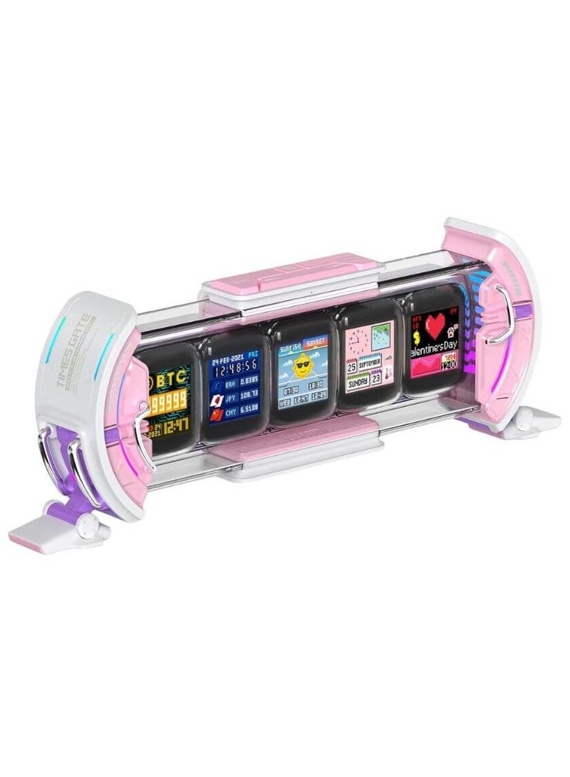 Divoom Times Gate Pixel Art Informative Display Digital Clock, pink - Image 1