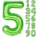 CHANGZHONG 40 Inch Large Green Number 5 Balloon Giant Helium Polyester Film 5th Birthday Girl Boy Self Inflating Digit Fifty For Anniversary Celebration Baby Shower New Year Engagement Party Decoration - Image 4
