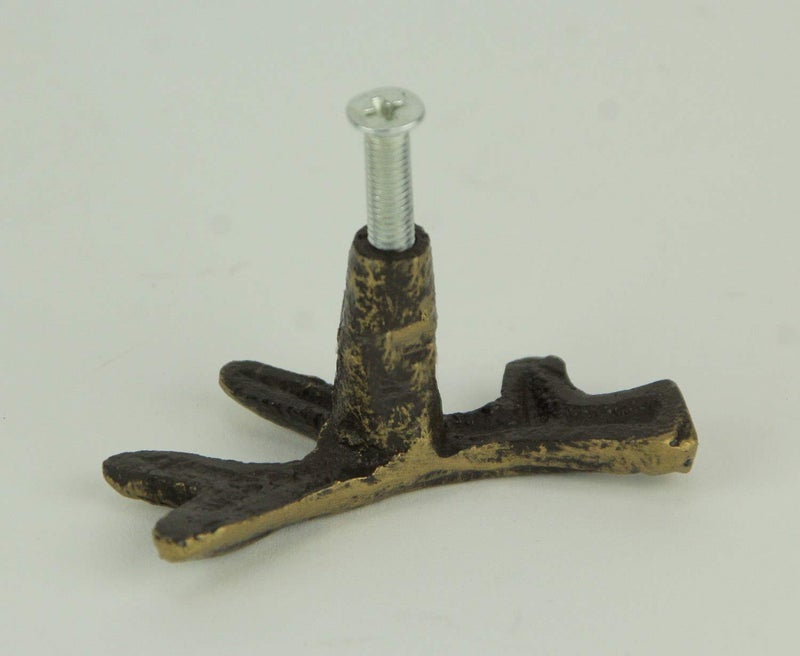 Zeckos Set of 12 Bronze Finish Cast Iron Small Deer Antler Cabinet Handle Drawer Pulls - Rustic Wildlife-Inspired Hardware for Western Lodge and Southwest Home Decor - Image 3