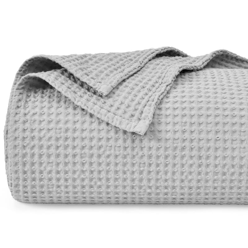 PHF PHF PreWashed Cotton Waffle Weave Blanket Queen Size for BedSnag Proof Throw Blanket for Couch Spring Summer Lightweight BreathableOekoTEX CertifiedMachine Washable Home Decor GiftLight Grey 