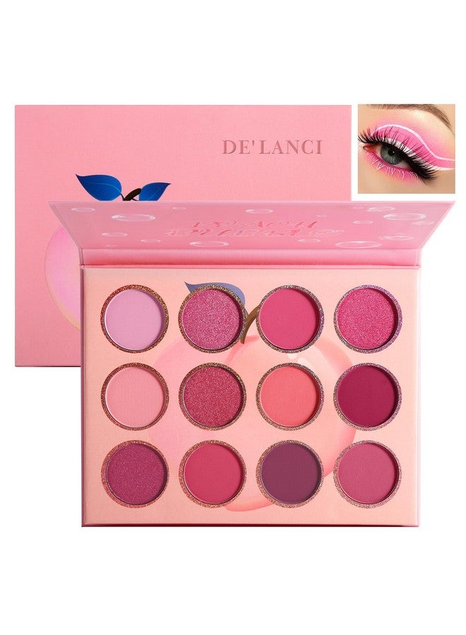 BEUSELF BEUSELF DE'LANCI Pink Eyeshadow Palette,12 Colors Peach Matte & Shimmer High Pigmented Mini Makeup Eyeshadow Pallet,Warm Natural Blendable Long-Lasting Waterproof Small Pallets Eyeshadow  - Image 1