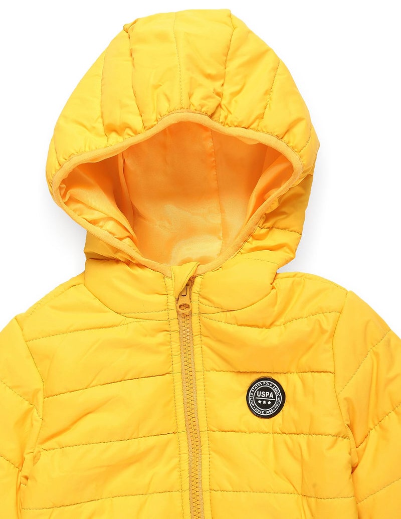 U.S. Polo Assn. Kids Regular fit Polyester Hooded Jackets (UKJCK0190_Yellow_8-9Y) - Image 3