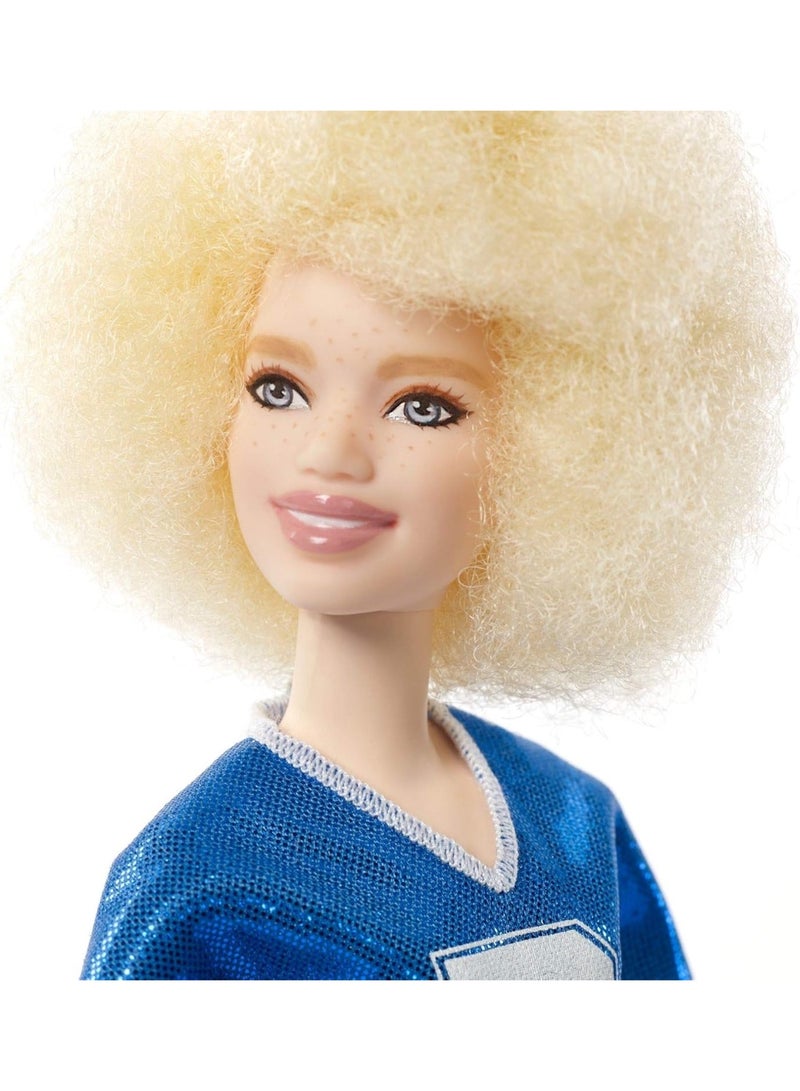 Barbie- Fashionistas Doll with B Jersey Play Skirt, fashion doll with blonde afro hair, gifts for children aged 3+ - Image 5