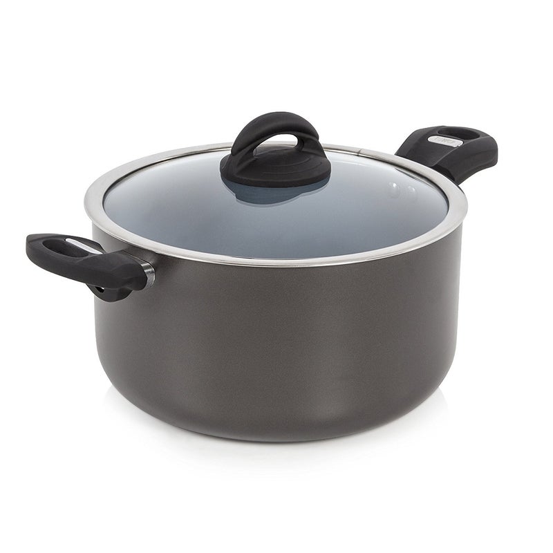 طاجن تاور T80304 سيراشور 24 سم مع طلاء غير لاصق مناسب لجميع أنواع المواقد رمادي الجرافيت