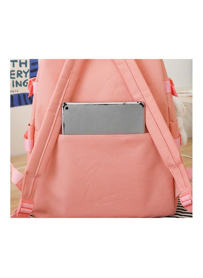 Generic - Student backpack, Fashionable and Casual Backpack, Cute Canvas Backpack Set, Teenage Popular Backpack gift pendant, Campus Backpack Set, Couple backpack(Pink) - Image 1