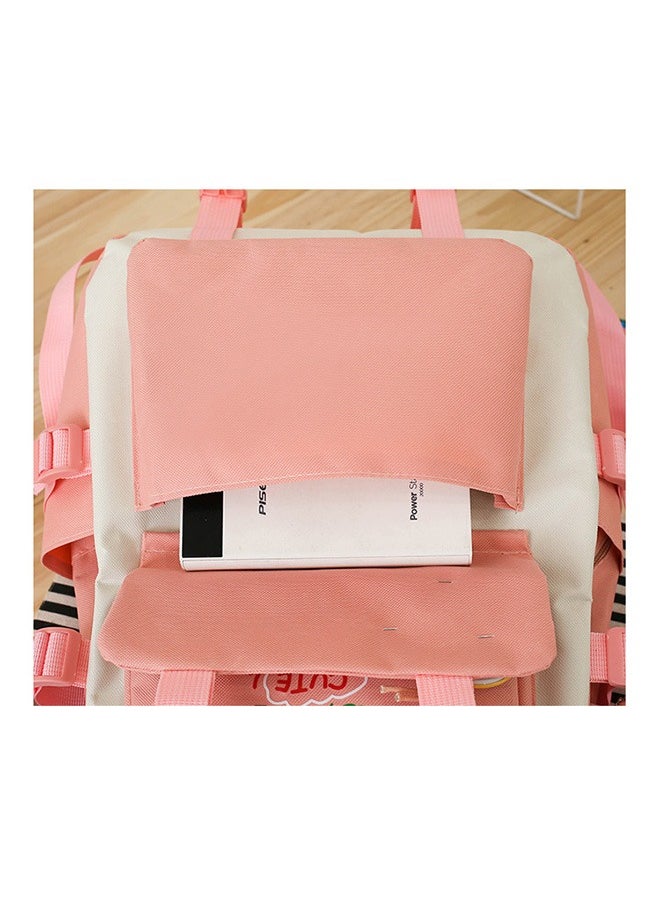 Generic - Student backpack, Fashionable and Casual Backpack, Cute Canvas Backpack Set, Teenage Popular Backpack gift pendant, Campus Backpack Set, Couple backpack(Pink) - Image 1