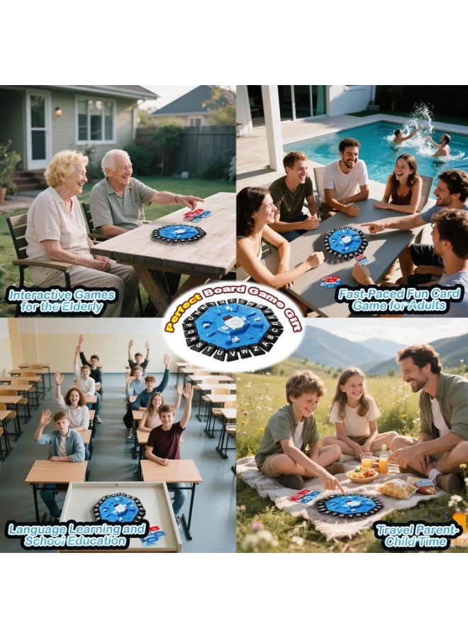 Mitoy Word Game Family Board Games for Kids & Adults with 2 Modes,220 Topic Categories 24 Letters Pressing Games,Fun Fast-Paced Learning Game,35 Cards,LCD Display Timer,Christmas & Birthday Gifts,Blue - Image 4