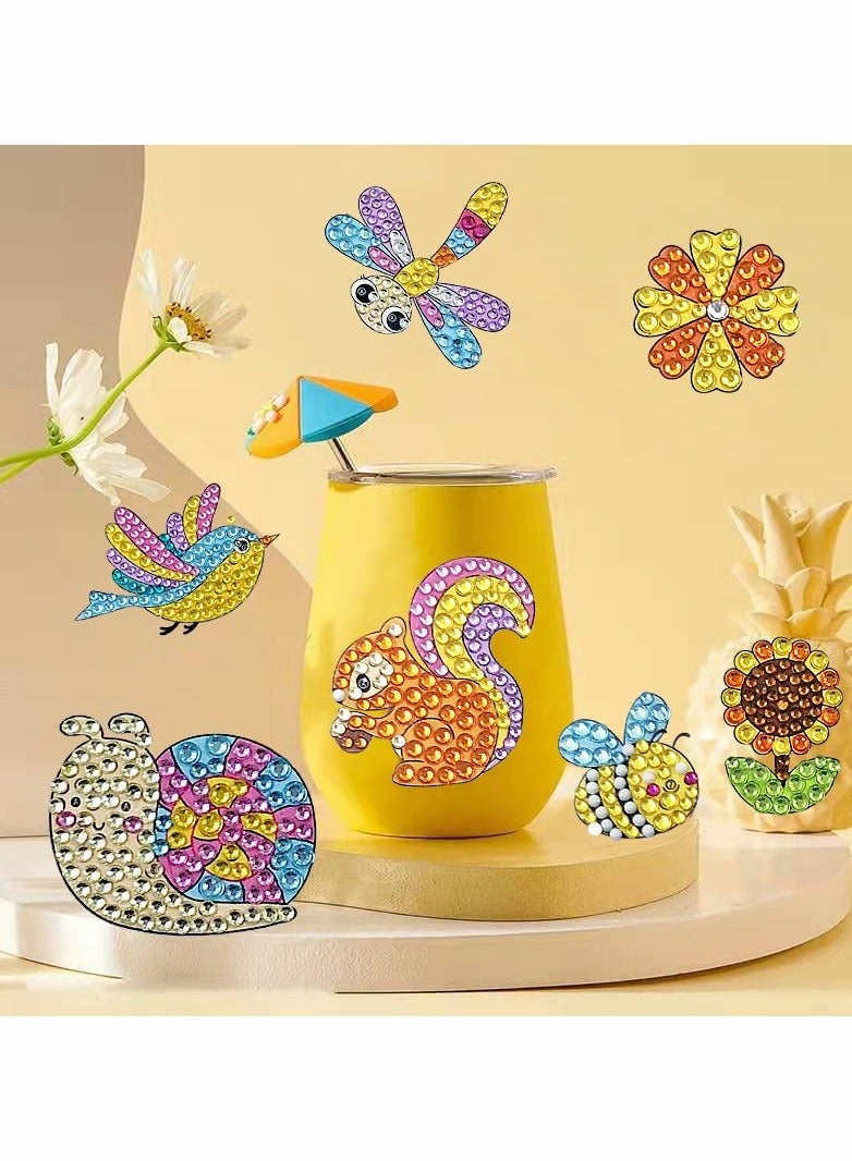 Zikra 5D Mosaic Arts and Crafts for Kids Ages 8 to 12 Girls Diamond Painting Sticker Keychains Set Number Painting Craft Gem Sticker Kit - Image 5