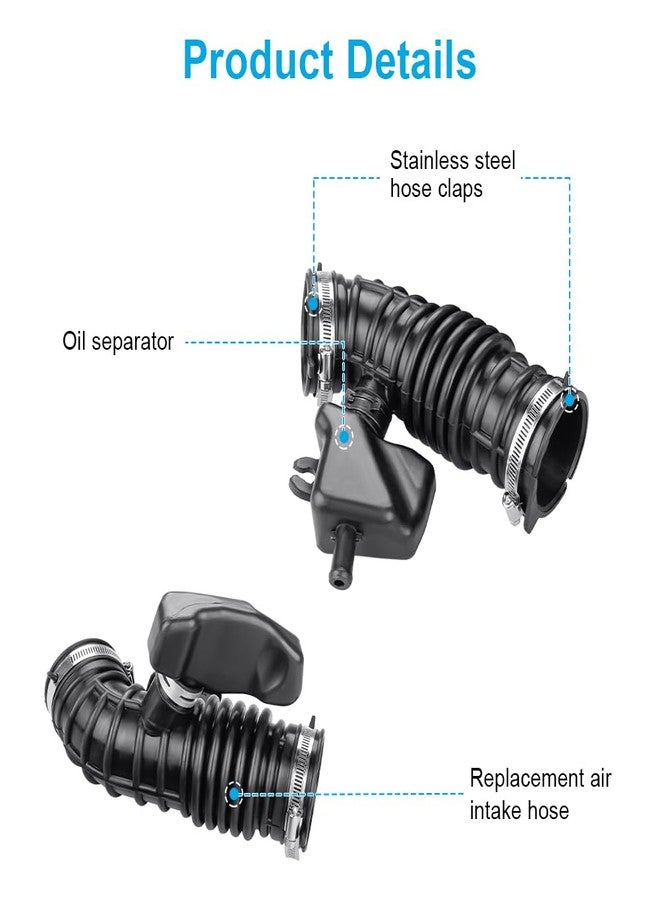 WMPHE Left & Right Side Intake Hose Compatible with Infiniti FX35 Base Sport 2009-2012, Intake Boot Tube Outlet Duct Replacement for 16576-1CB1A 16576-1CB0A- 2PCS - Image 4