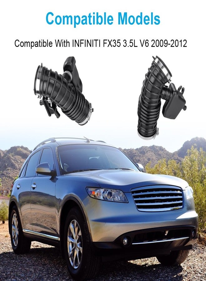 WMPHE Left & Right Side Intake Hose Compatible with Infiniti FX35 Base Sport 2009-2012, Intake Boot Tube Outlet Duct Replacement for 16576-1CB1A 16576-1CB0A- 2PCS - Image 3